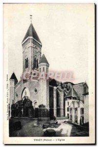 Old Postcard Thizy (Rhone) Church