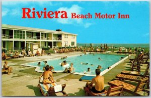 Rivera Beach Motor Inn Hotel Swimming Pool Beach Ocean Cape Cod MA Postcard