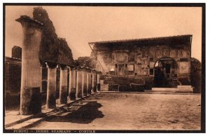 Terme Stabiane Cortile Pompeii Italy Black And White Postcard