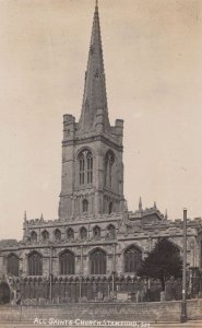 Stamford All Saints Church Antique Real Photo Postcard