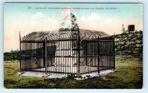 TIJUANA, Mexico ~ BOUNDARY MONUMENT Between US & Mexico c1910s  Postcard