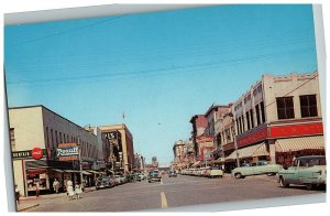 1956 Washington St Green Bay WI Postcard Rexall Drugs Woolworth Coca Cola 