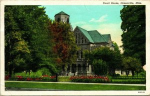 Vtg Linen Postcard Greenville Mississippi MS Washington County Court House 