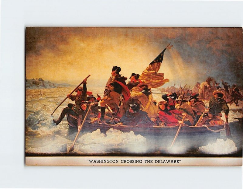 Postcard Washington Crossing The Delaware By Emanuel Leutze 