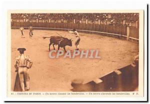 Corrida de Toros Old Postcard A bullfighter nailing banderillas bullfighter c...