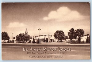 1940 Albuquerque New Mexico NM Postcard De Anza Motor Lodge East Central Avenue