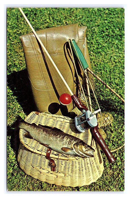 Greetings From Watertown South Dakota Postcard Fishing Equipment