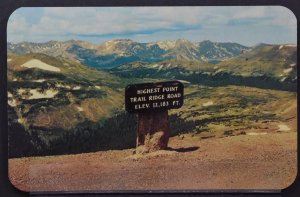 Estes Park, CO - Highest Point Trail Ridge Road, Rocky Mountain National Park