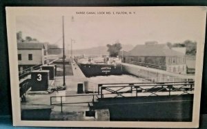 Postcard Early View of Barge Canal, Lock 1, Fulton, NY   Z5