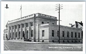 EVERETT, Washington  WA   POST OFFICE  Black and White Printed  Postcard