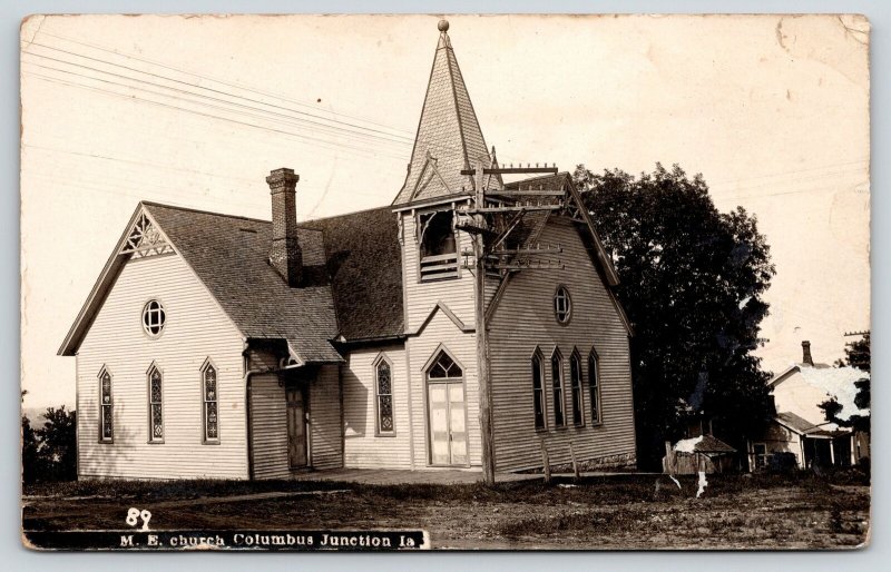 Columbus Junction Iowa~Methodist Episcopal ME Church~JG Baker Pub~1908 RPPC