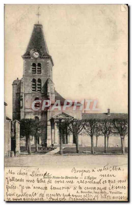 Old Postcard Saint Nom La Breteche L & # 39Eglise