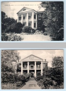 2 Postcards NATCHEZ, Mississippi MS ~ D.A.R. State Shrine ROSALIE Mansion