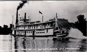 US Greenbrier Stern Wheeler Ohio River Vintage RPPC