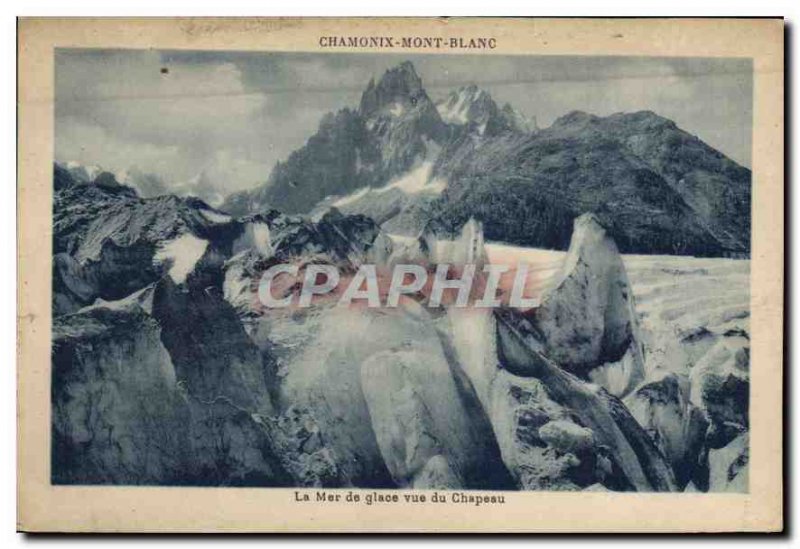 Old Postcard Chamonix Mer de Glace for the Hat