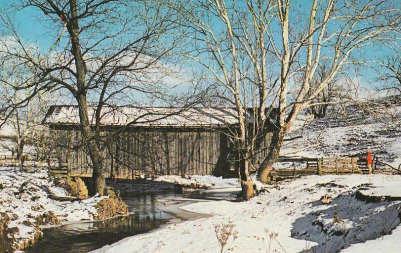 Winter View of Beaver Creek Covered Bridge near Batesville, Ohio