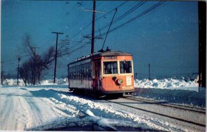 Postcard TRAIN SCENE Worcester Massachusetts MA AK9031