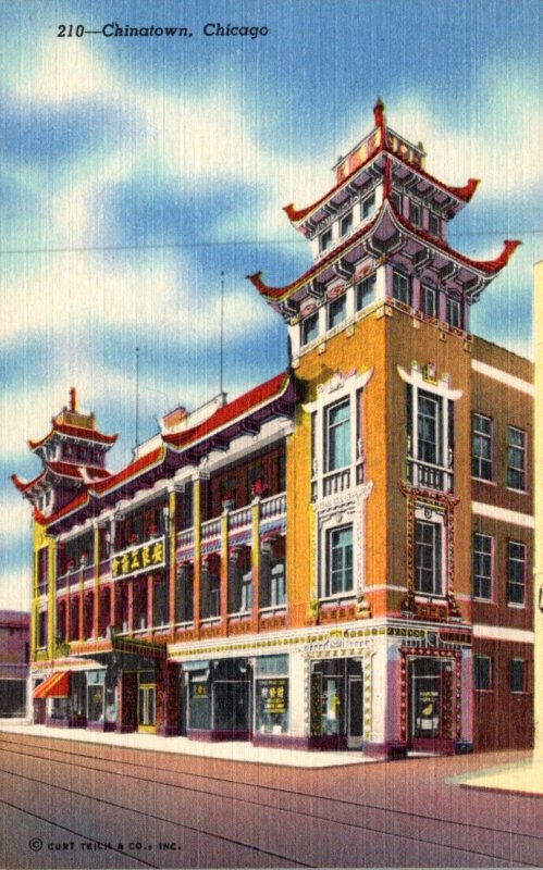 Illinois Chicago Chinatown Curteich