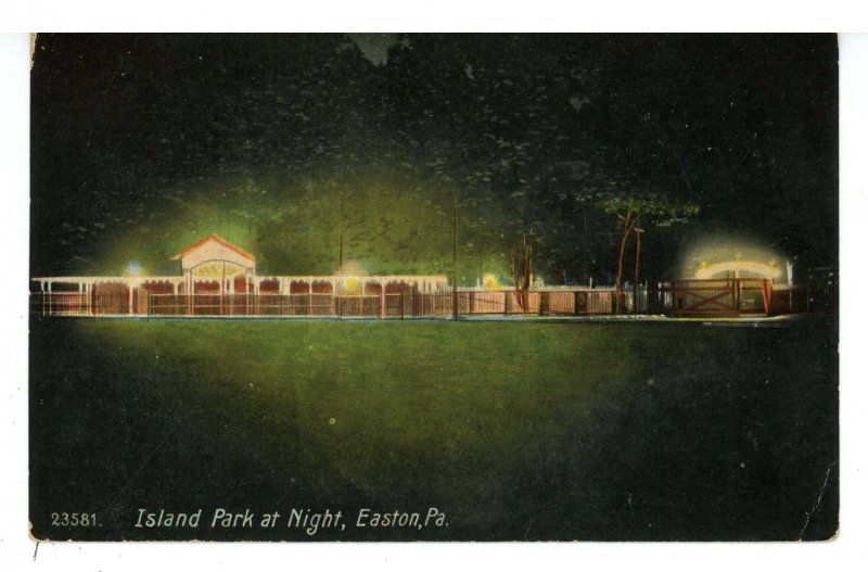 PA - Easton. Island Park, Night Time Scene ca 1908