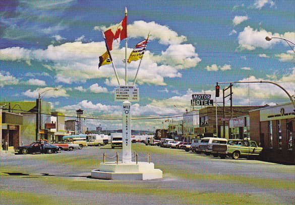 Street Scene Mile O Post Dawson Creek British Columbia Canada