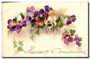 Old Postcard Happy Birthday Flowers