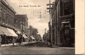 Postcard Elm Street in Trenton, Missouri