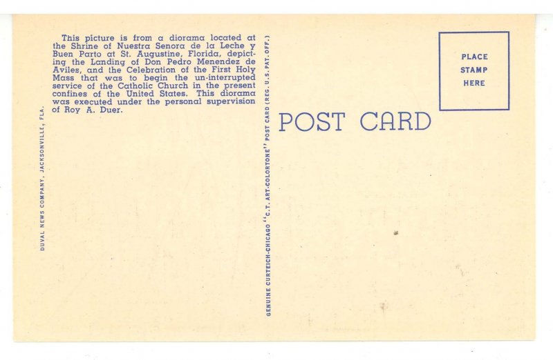 FL - St. Augustine. First Mass Celebrated September 8, 1565