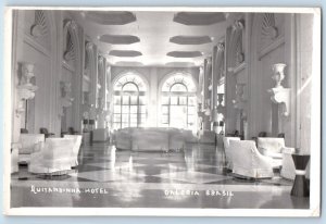 Galeria Brazil Postcard Quitandinha Hotel Interior Lobby 1953 Vintage Posted