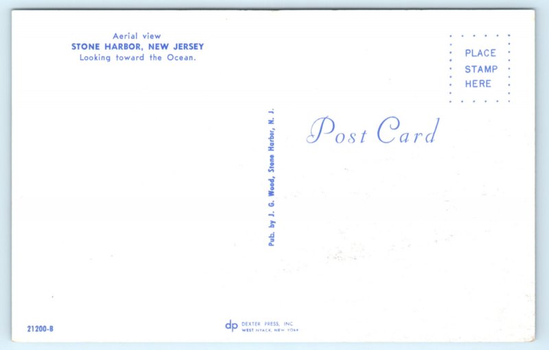 Stone Harbor NJ Postcard Aerial View New Jersey