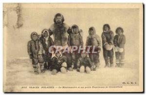 Old Postcard North America Polar In the polar ice Missionary and small Eskimo...