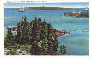 Boothbay Harbor Maine Squirrel Island Birdseye View Antique Postcard K12129