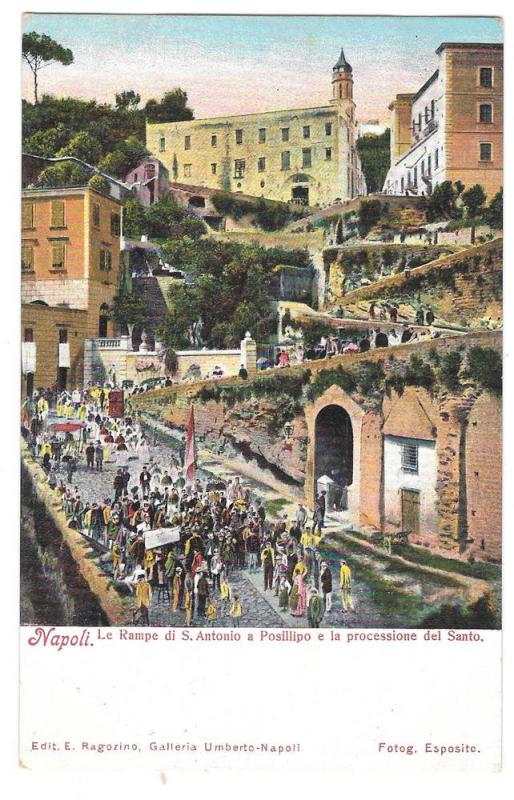 Italy Napoli Rampe S Antonio Posillipo Processione Postcard