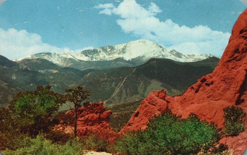 Vintage Postcard Mountain Garden of Gods Pikes Peak Region Colorado CO