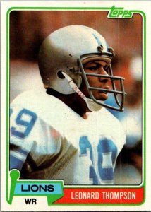 1981 Topps Football Card Leonard Thompson Detroit Lions sk10323