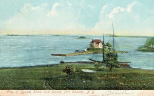 Postcard Early View of Byram Shore & Sound, Port Chester, NY.    L6