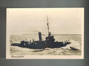 1943 new Germany Navy Kriegsmarine Ship Minesweeper at sea Real Picture Postcard