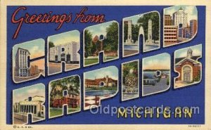 Grand Rapids, Michigan Large Letter Town Unused 