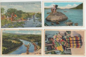 P2784, 4 dif postcards indians USA unused, 1 used 1961