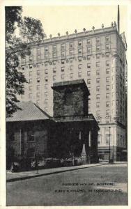 BOSTON, MA Massachusetts   PARKER HOUSE~King's Chapel     1939 B&W Postcard