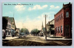 J95/ Englishtown New Jersey Postcard c1910 Main Street Stores Autos 510