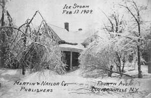 ICE STORM FOURTH AVENUE GLOVERSVILLE NEW YORK.POSTCARD (1909) !!