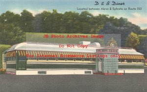 PA, Akron-Ephrata, Pennsylvania, D & B Diner, Route 222, Mellinger No 82057