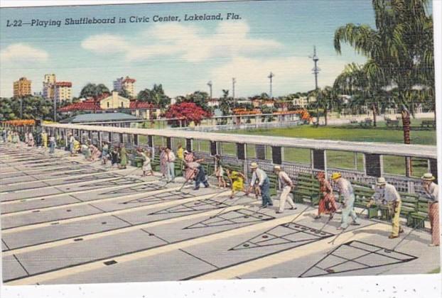 Florida Lakeland Playing Shuffleboard In Civic Center