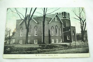 Circa 1905-10 M.E. Churhc, Ogden, Iowa Vintage Blue Sky Postcard P32