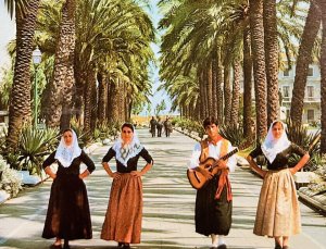 Vintage Postcard Palma De Mallorca Spain Resort Culture Music Dance Guitar