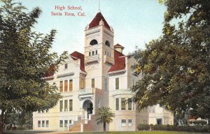 High School, Santa Rosa, California Sonoma County ca 1910s Vintage Postcard