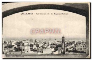 Old Postcard Casablanca Vue Generale Taking Of Modern Stores