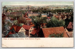Maine View Of Auburn & Lewiston From Auburn Heights ME Postcard A39