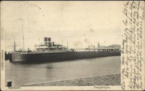 Denmark Steamship -Gjedser Dampfaergen Used c1905 Postcard