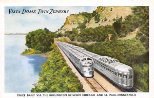 Vista dome twin zephyrs Chicago St. Paul Minneapolis Railroad, Misc. Unused 